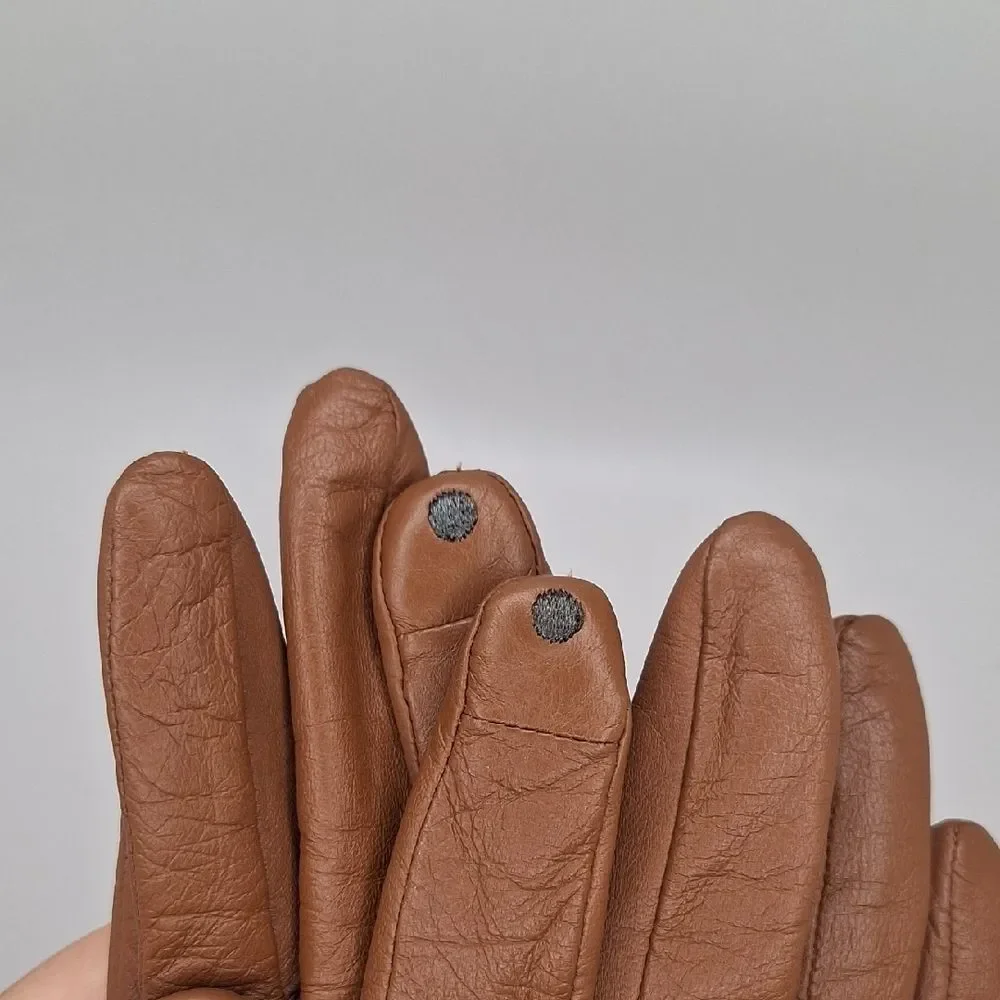 Elegant Brown Leather Gloves
